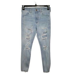 AMERICAN EAGLE blue super hi-rise jegging size 6